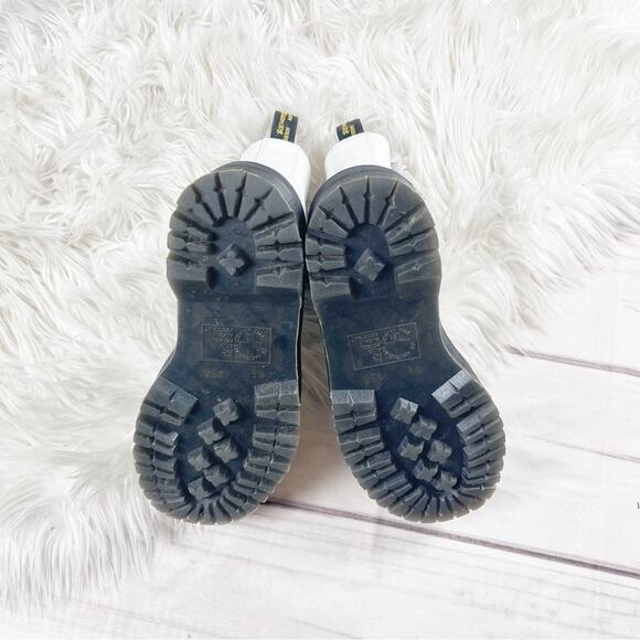 Dr.‎ Martens Women's White Jadon Platform Leather Combat Round Toe Boots Size 8 - Picture 8 of 10